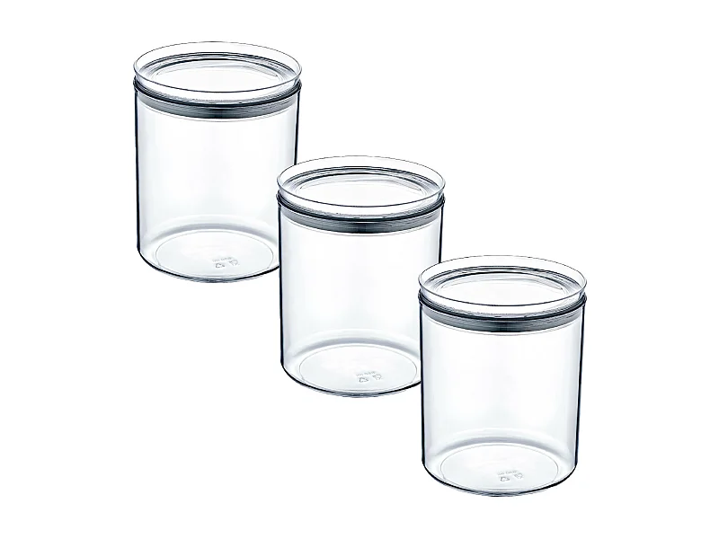 Pack 3 Recipientes Herméticos para Alimentos Medianos Redondos Ø10.5x13cm 7house