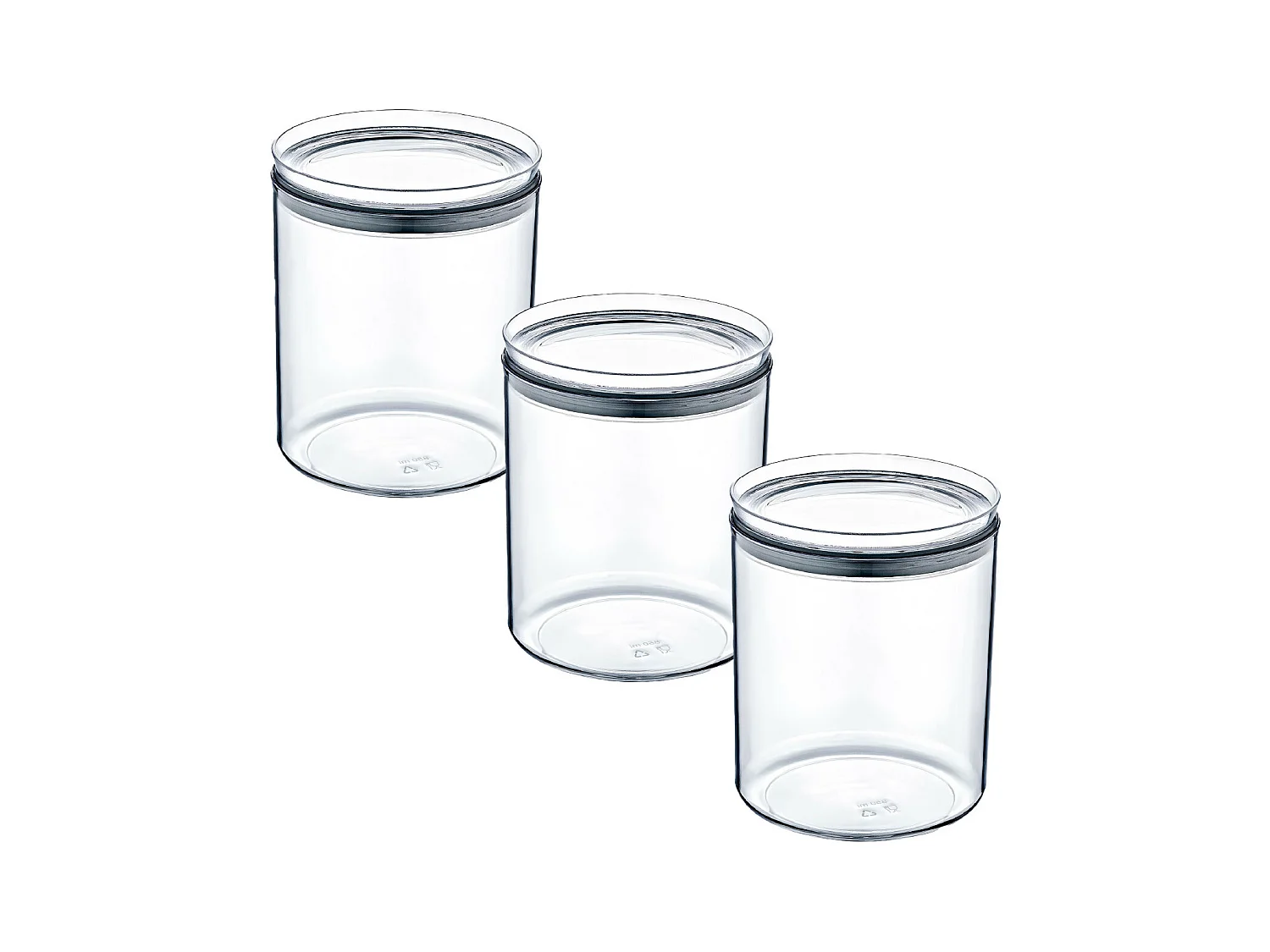 Pack 3 Contenants Alimentaires Hermétique Moyen Rond Ø10,5x13cm 7house