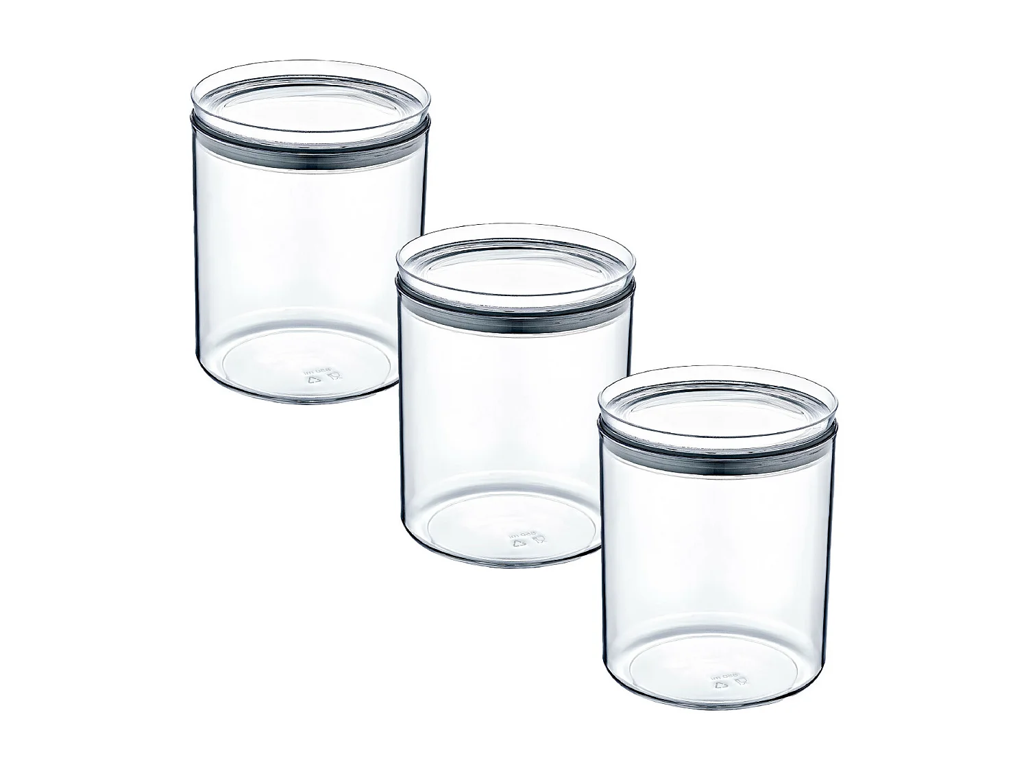 Pack 3 Contenants Alimentaires Hermétique Moyen Rond Ø10,5x13cm 7house