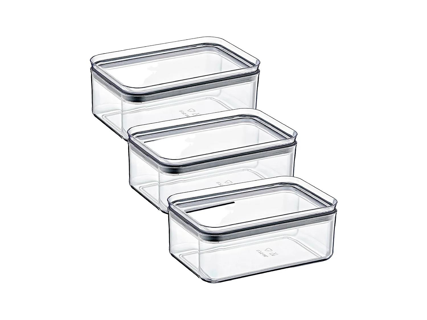 Pack 3 Contenants Alimentaires Hermétique Petit Rectangulaire 10,5x16,5x7,5cm 7house