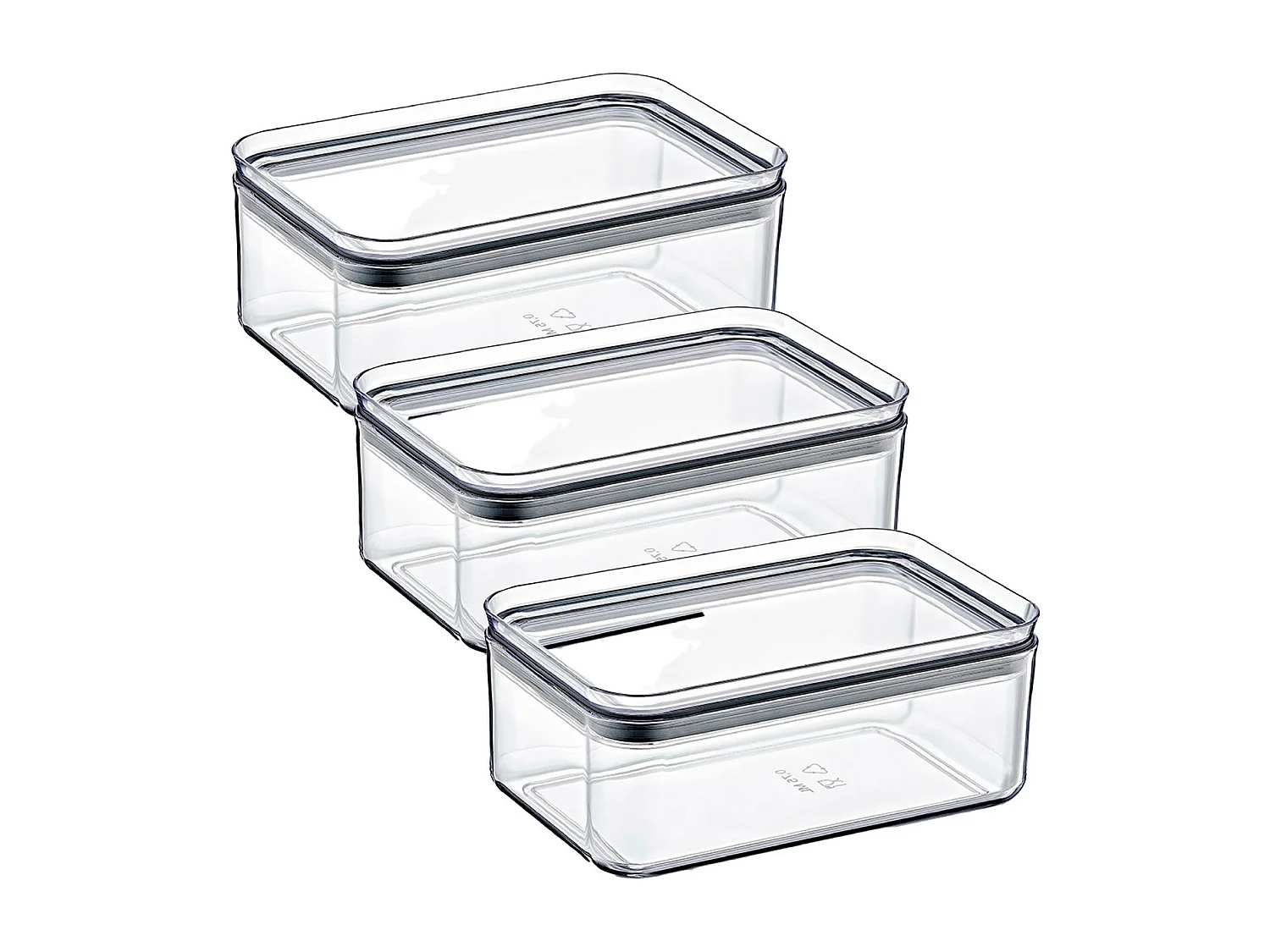 Pack 3 Contenants Alimentaires Hermétique Petit Rectangulaire 10,5x16,5x7,5cm 7house