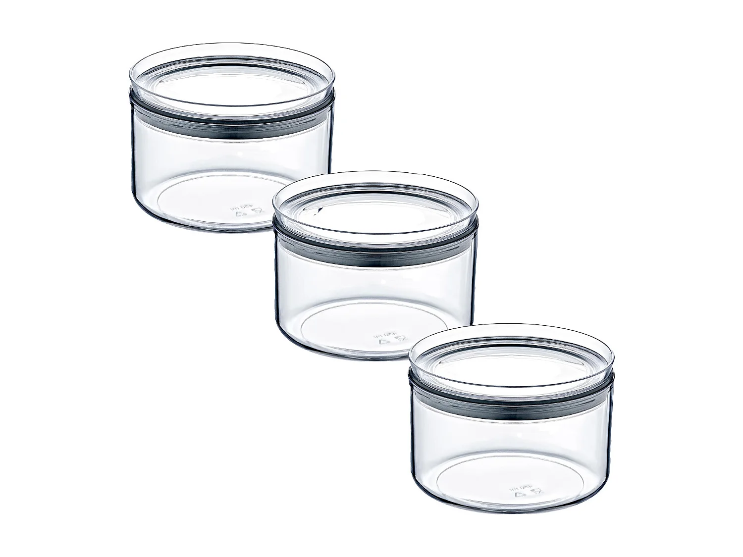 Pack 3 Recipientes Herméticos para Alimentos Pequeño Redondo Ø10.5x7.5cm 7house