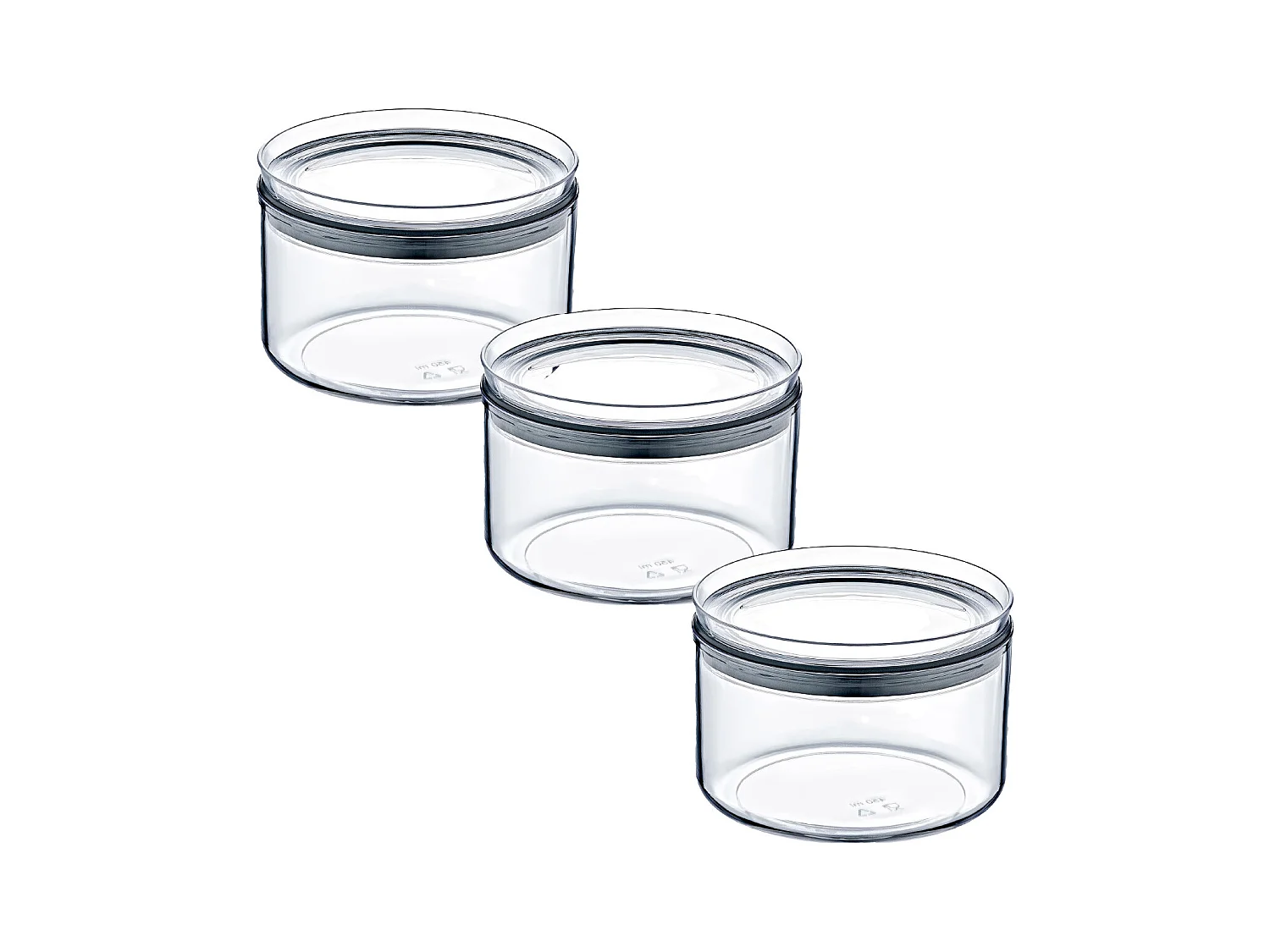 Pack 3 Contenants Alimentaires Hermétique Petit Rond Ø10,5x7,5cm 7house