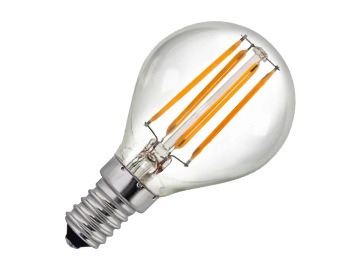 Pack 2 Bombillas LED Filamento Esféricas E14 4W Equi.40W 470lm 2700K 25000H 7hSevenOn Premium