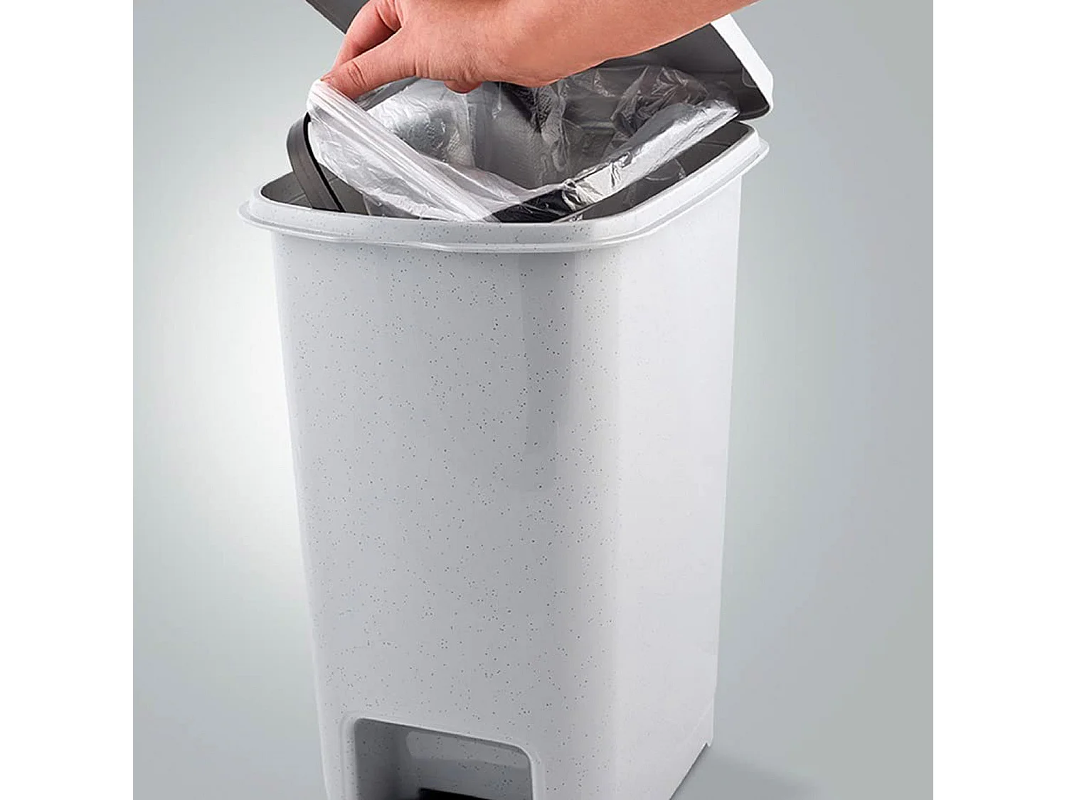 Cubo de Basura Rectangular con Tapa y Pedal Gris 25 Litros 7house