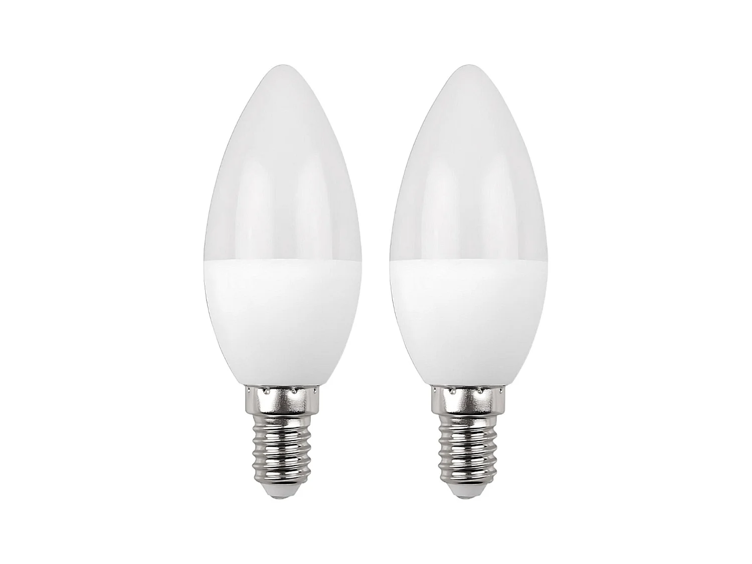 Pack 2 Ampoules Bougie LED E14 6W Equi.40W 470lm 25000H 7hSevenOn Premium