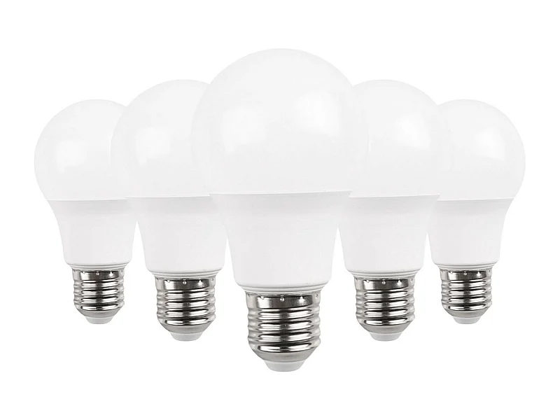 Confezione da 5 Lampadine LED Standard E27 9W Equi.60W 806lm 4000K 15000H Primer Leader Pro