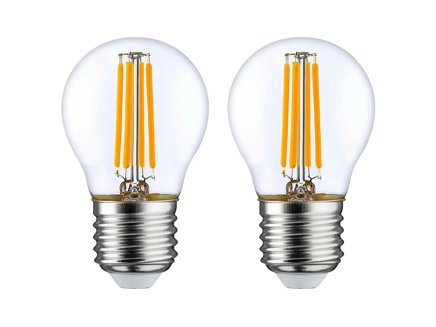 Pack de 2 Ampoules LED à Filament Sphérique E27 4W Equi.40W 470lm 2700K 25000H 7hSevenOn Premium