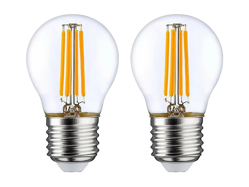 Pack 2 Bombillas LED Filamento Esféricas E27 4W Equi.40W 470lm 2700K 25000H 7hSevenOn Premium