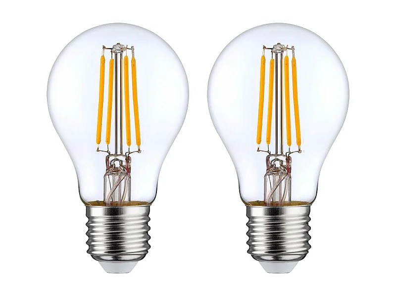 Pack 2 Bombillas LED Filamento Estándar E27 8W Equi.60W 806lm 2700K 25000H 7hSevenOn Premium