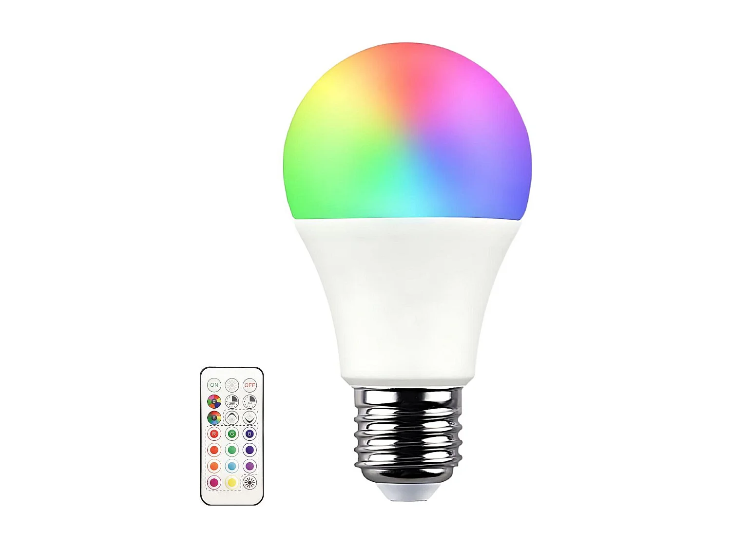 Bombilla LED Estándar E27 9W Equi.60W 806lm RGB con Mando a Distancia 25000H 7hSevenOn Premium