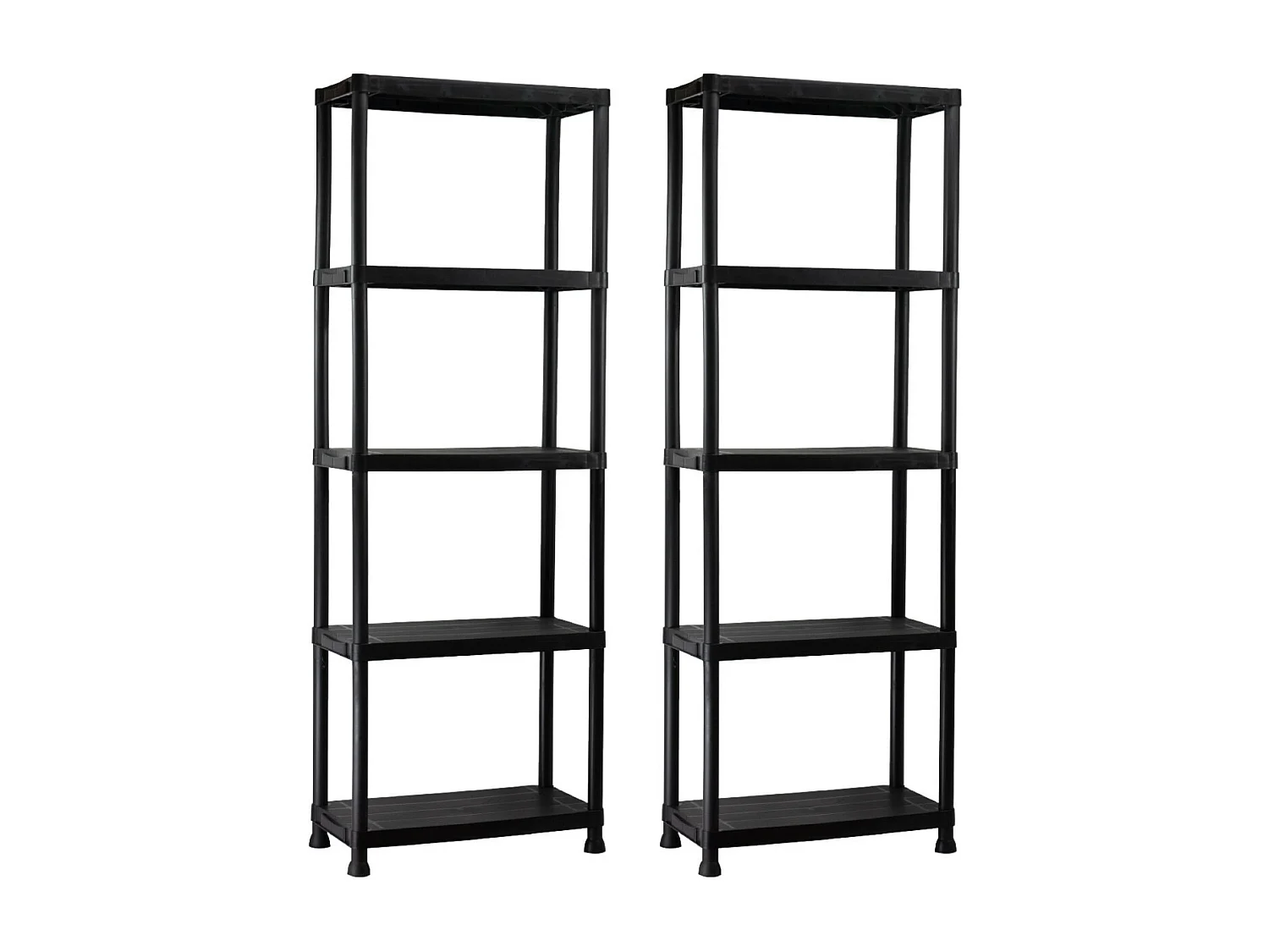 Pack 2 Estanterías de Resina con 5 Baldas de 171x61x31cm 125Kg 7house