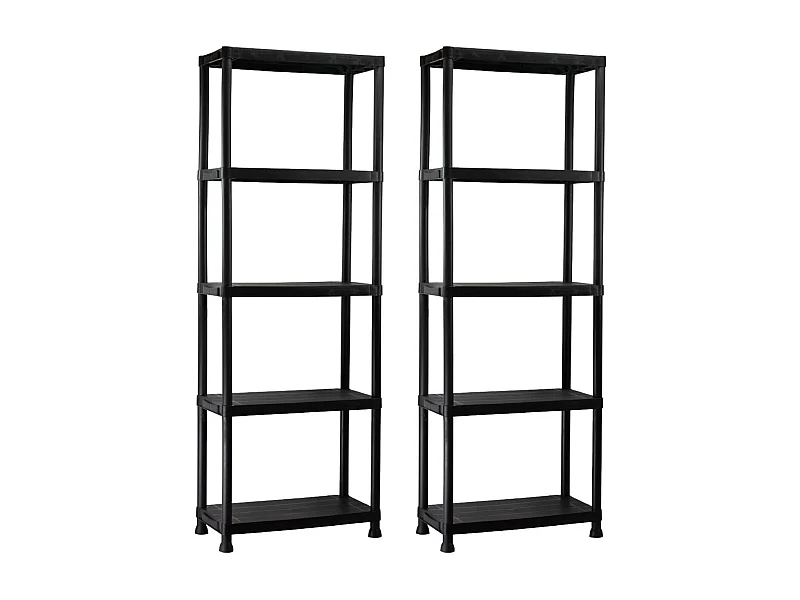 Pack 2 Estanterías de Resina con 5 Baldas de 171x61x31cm 125Kg 7house