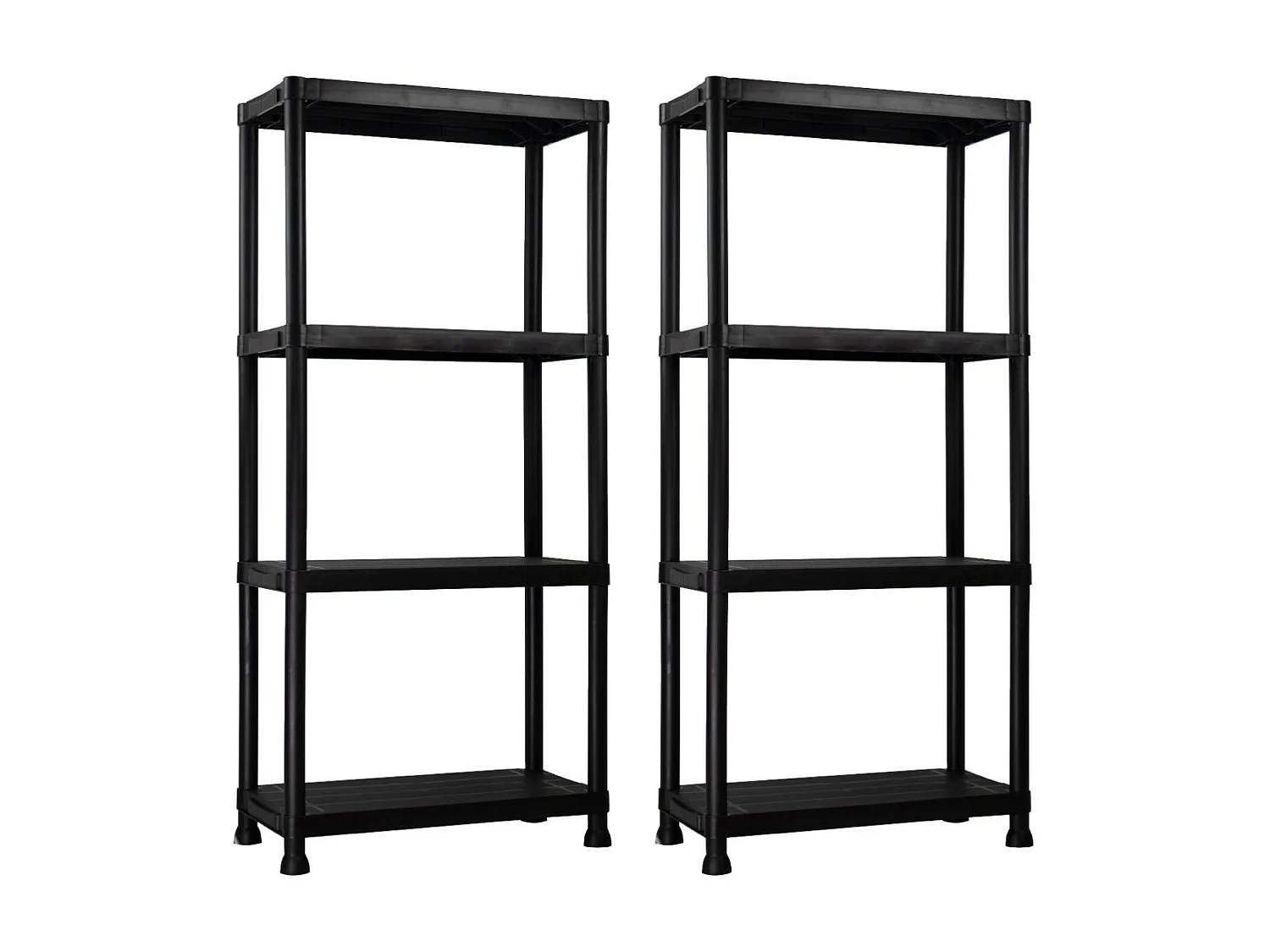 Pack 2 Estanterías de Resina con 4 Baldas de 131x61x31cm 100Kg 7house