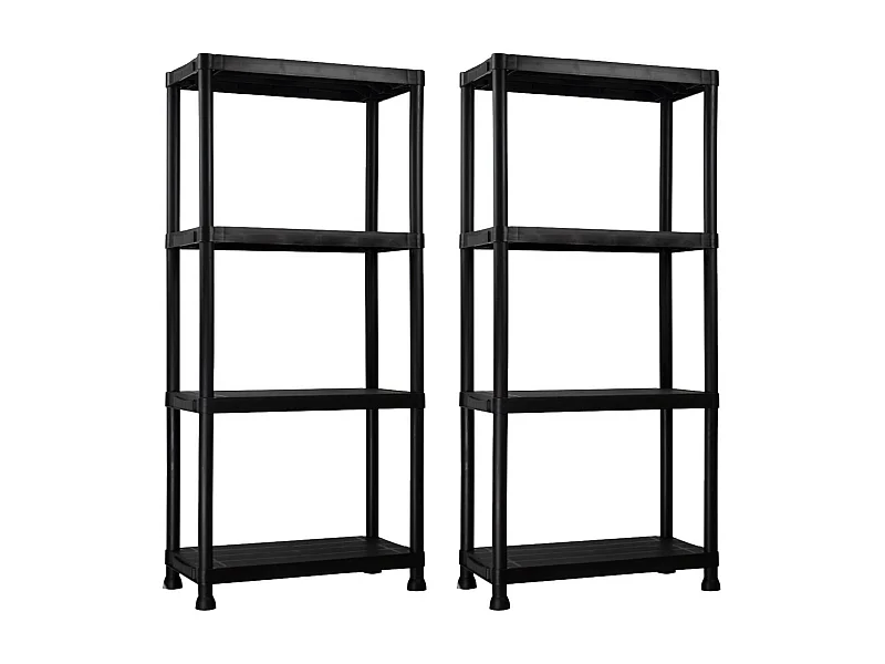 Pack 2 Estanterías de Resina con 4 Baldas de 131x61x31cm 100Kg 7house