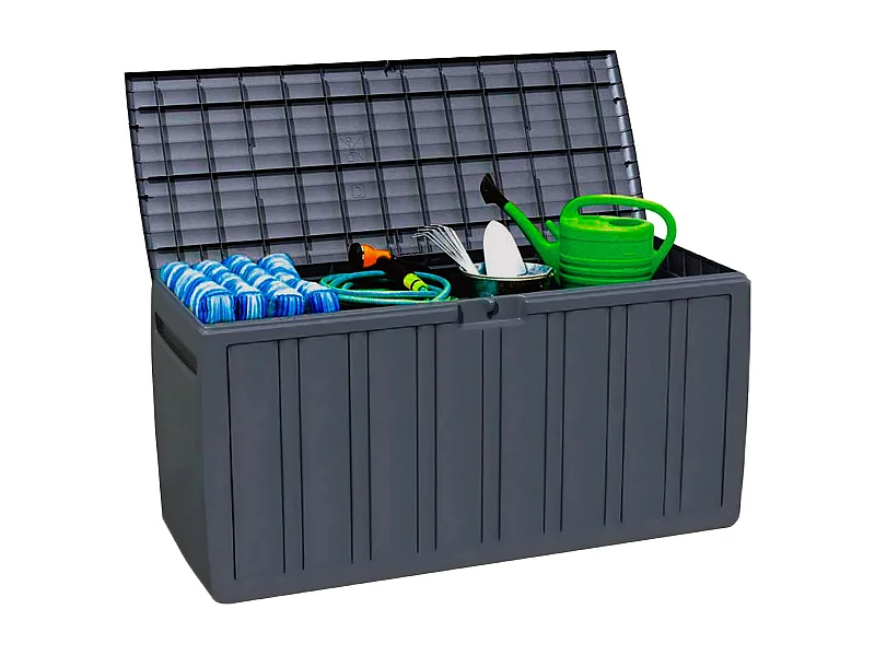 Arcón para Exterior 270 Litros de Resina 117x45,5x57cm Gris Thinia Home