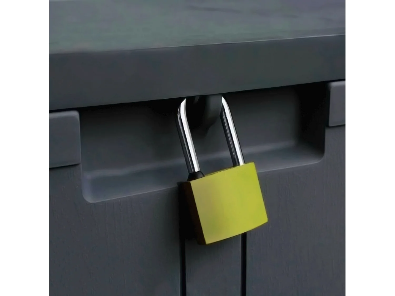 Coffre d'extérieur 270 litres de résine 117x45,5x57cm gris Thinia Home