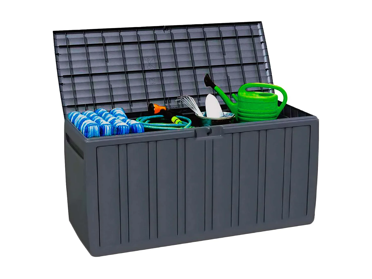 Arcón para Exterior 270 Litros de Resina 117x45,5x57cm Gris Thinia Home