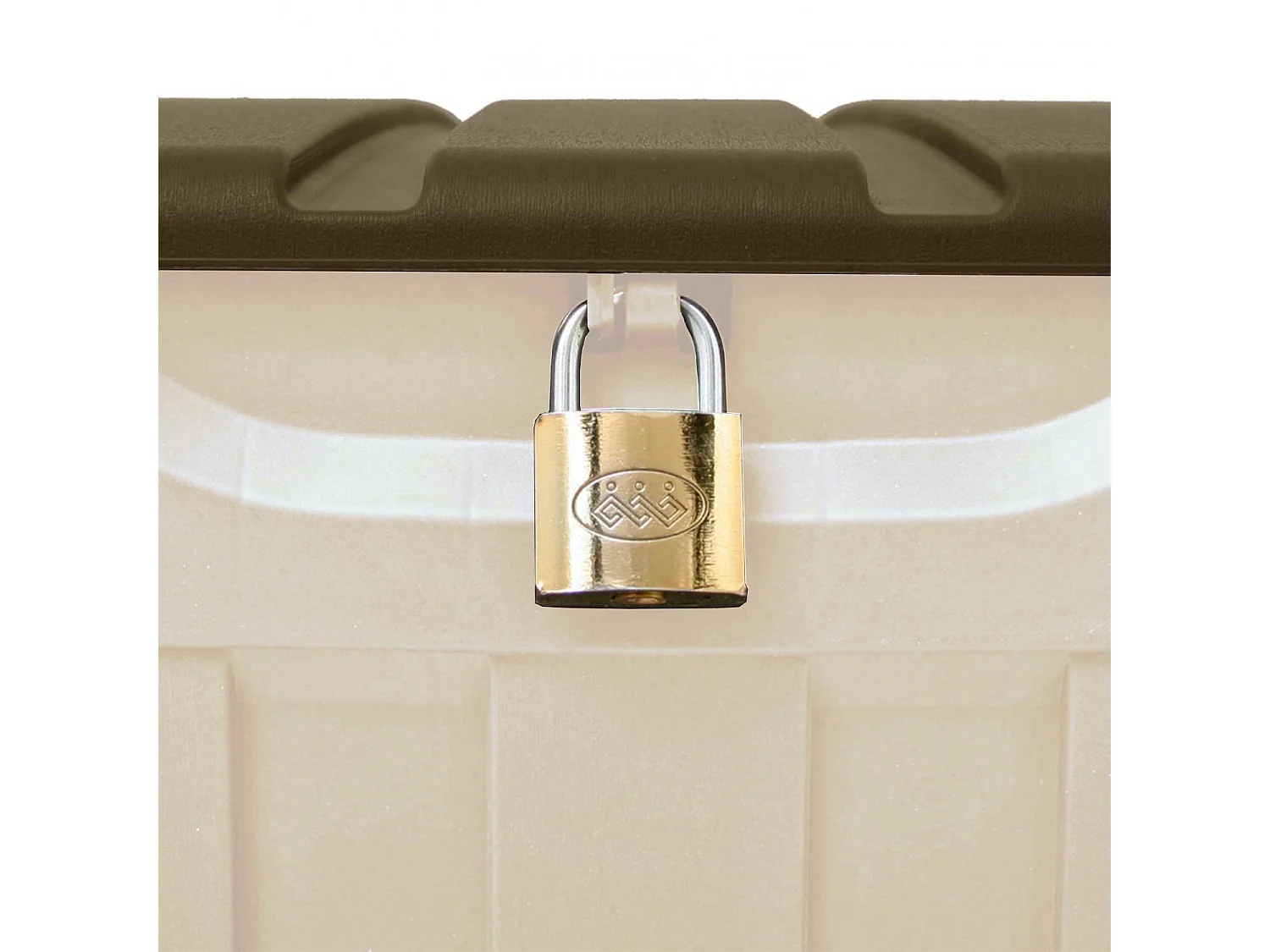 Coffre d'extérieur 340 litres de résine 118x53x57cm Beige Thinia Home