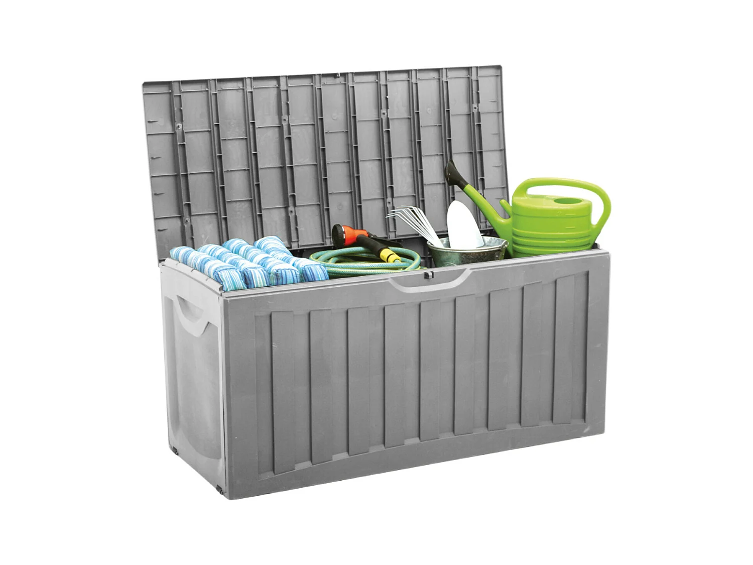 Coffre d'extérieur 340 litres de résine 118x53x57cm gris Thinia Home
