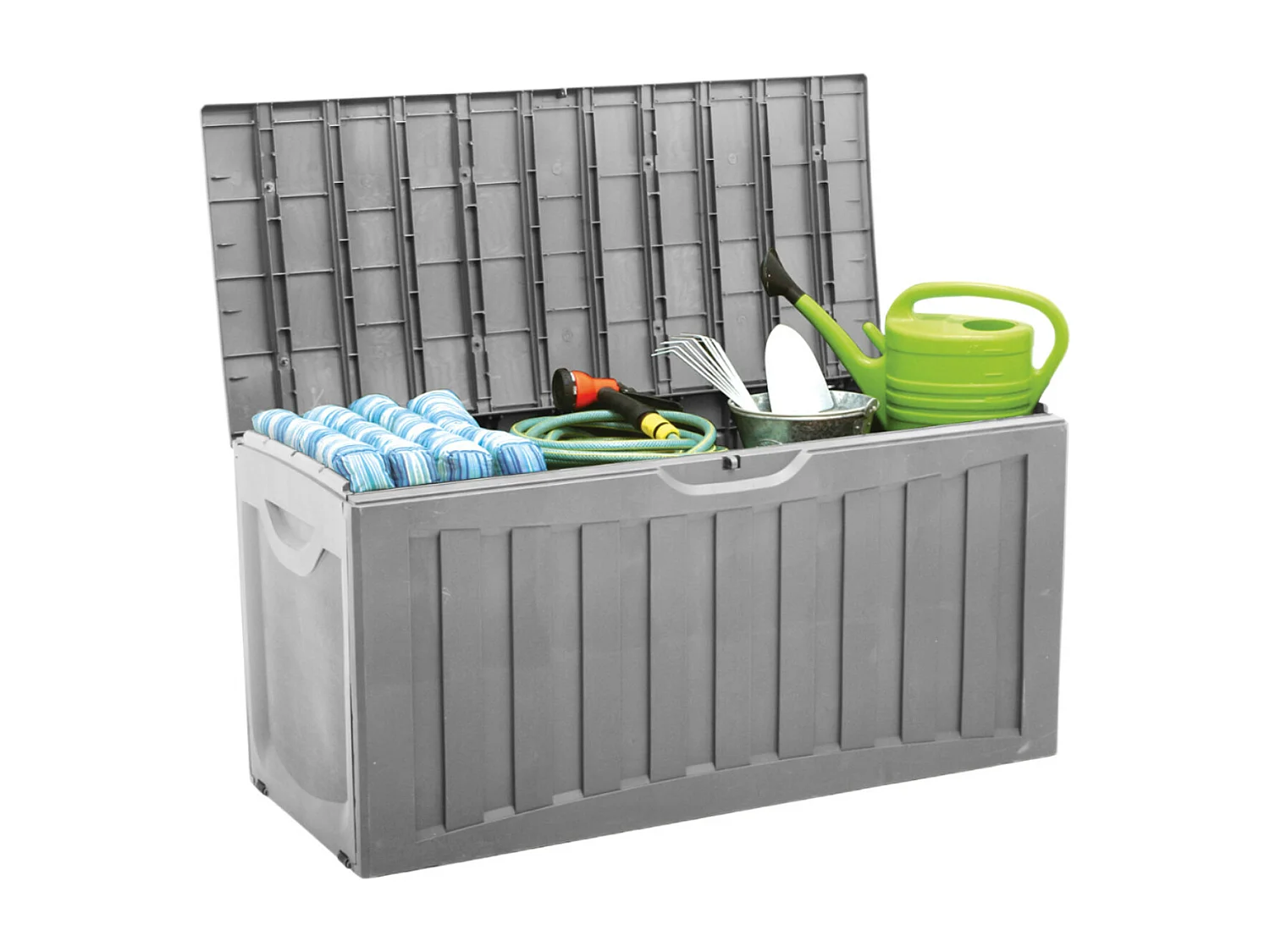 Coffre d'extérieur 340 litres de résine 118x53x57cm gris Thinia Home