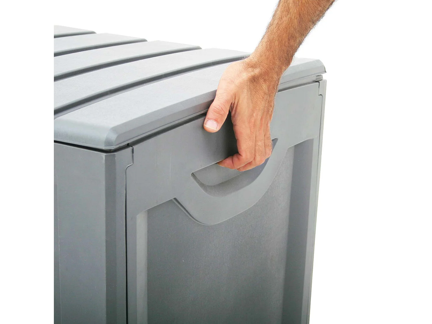 Coffre d'extérieur 340 litres de résine 118x53x57cm gris Thinia Home