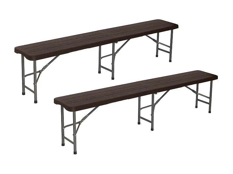 Pack 2 Bancos Plegables Catering 180x30x43cm Efecto Madera Thinia Home
