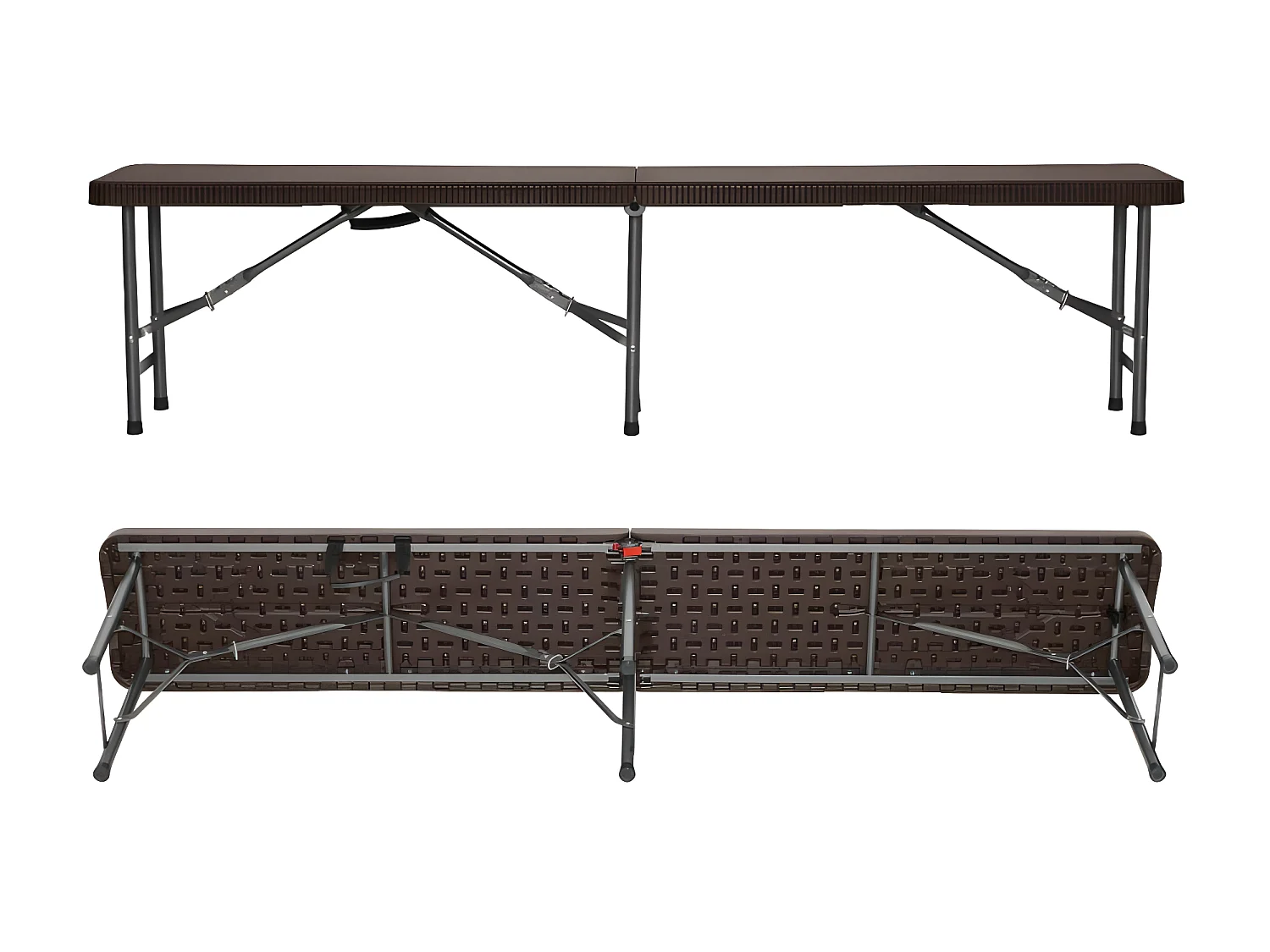 Banco Plegable Catering 180x30x43cm Efecto Ratan Thinia Home