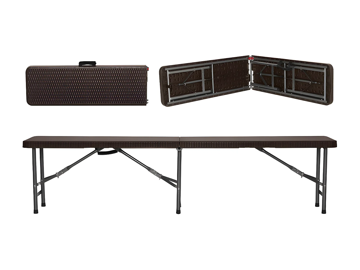 Banco Plegable Catering 180x30x43cm Efecto Ratan Thinia Home