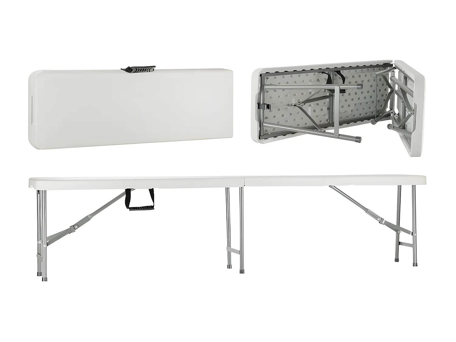 Pack 2 Bancos Plegables Catering Blanco 180x30x43cm 7house