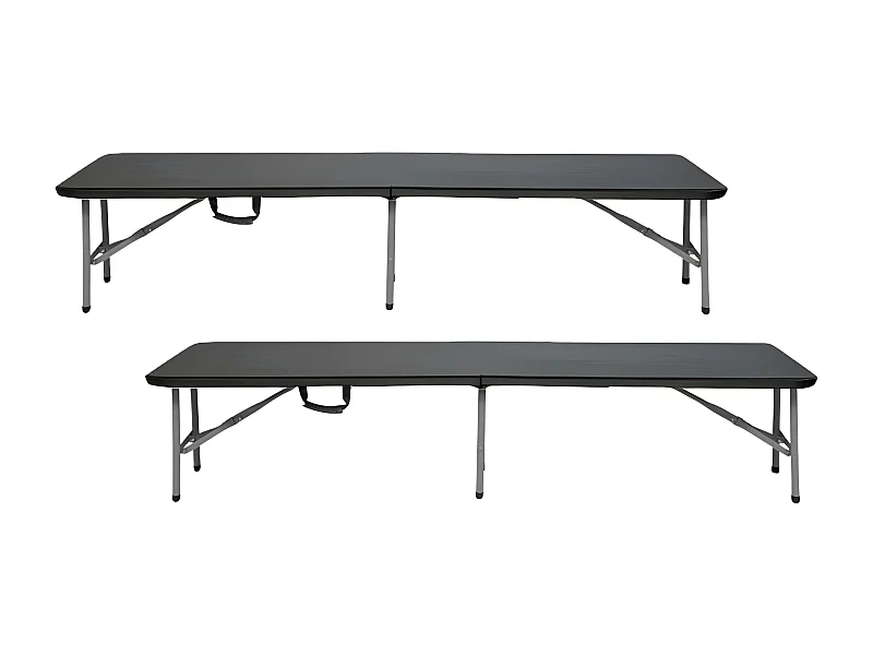 Pack 2 Bancos Plegables Catering Negro 180x30x43cm 7house