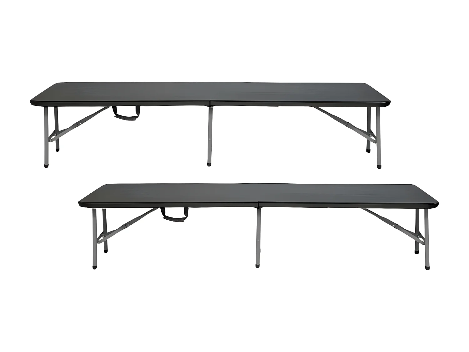 Pack 2 Bancos Plegables Catering Negro 180x30x43cm 7house