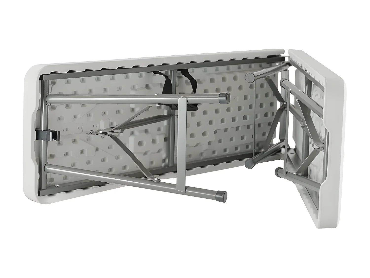 Pack de 2 Bancs Traiteur Pliants 180x30x43cm Blanc Thinia Home