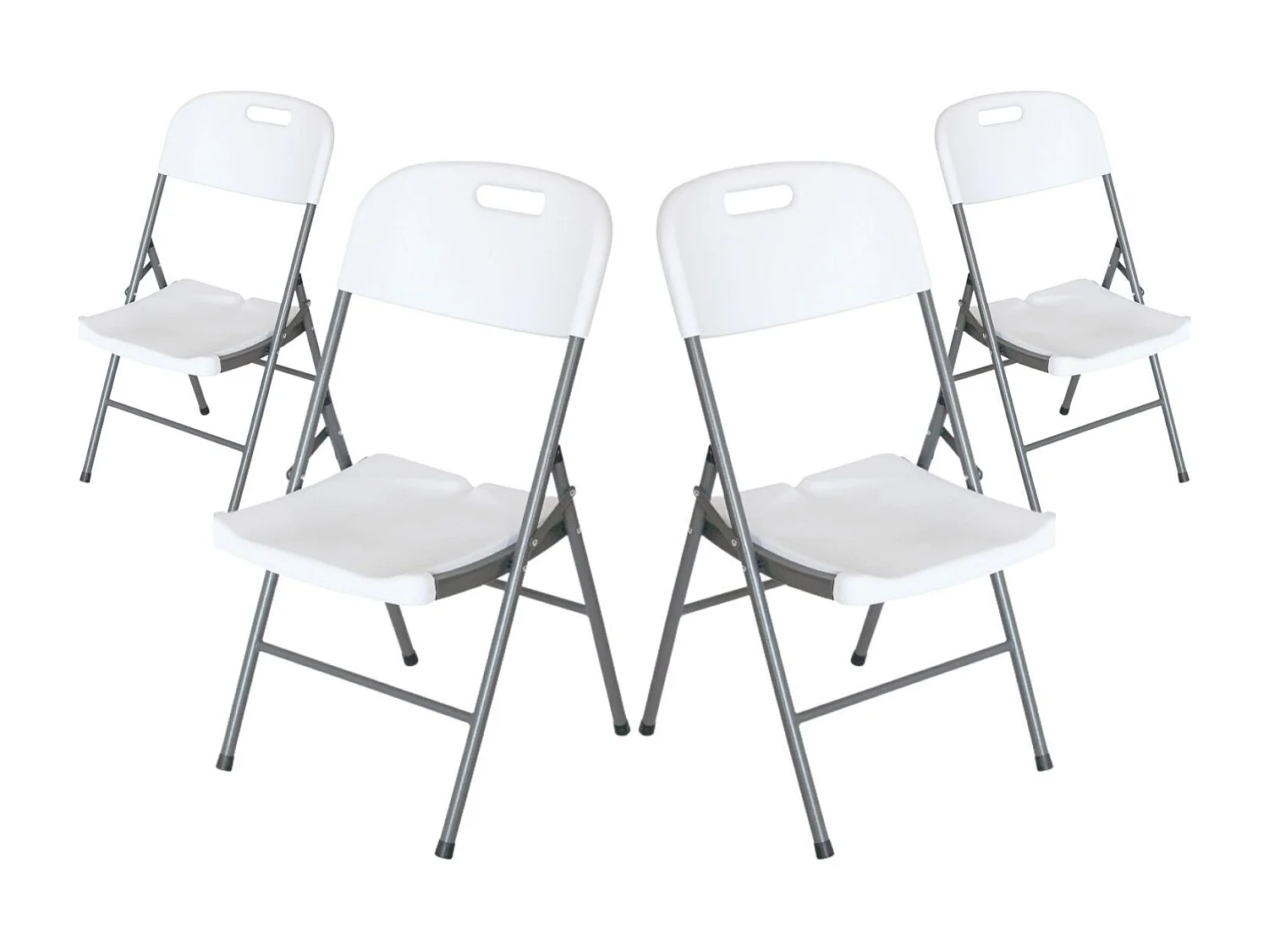 Pack 4 Chaises Pliantes avec Poignée 47x58x87cm Thinia Home
