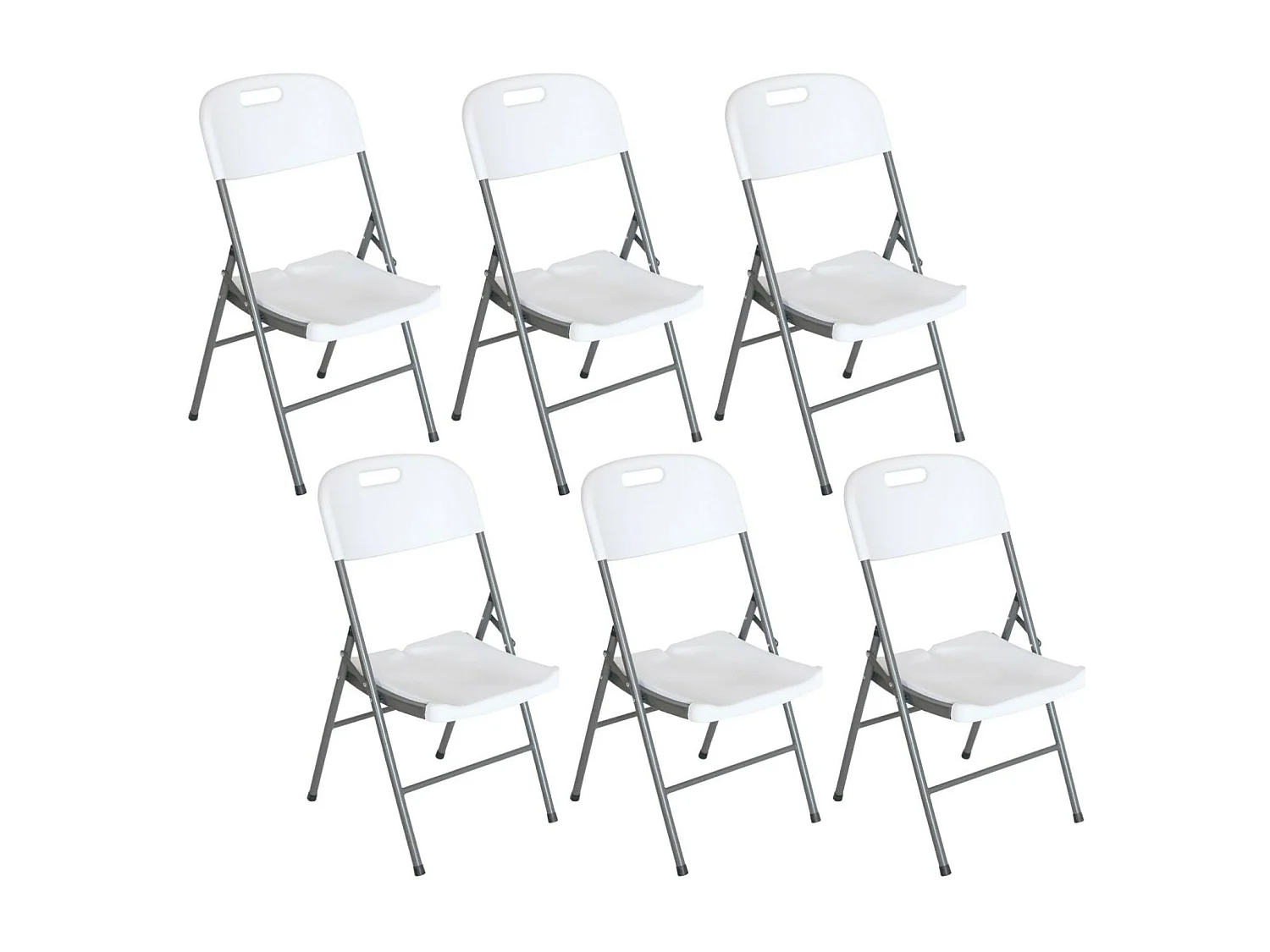 Pack 6 Chaises Pliantes avec Poignée 47x58x87cm Thinia Home