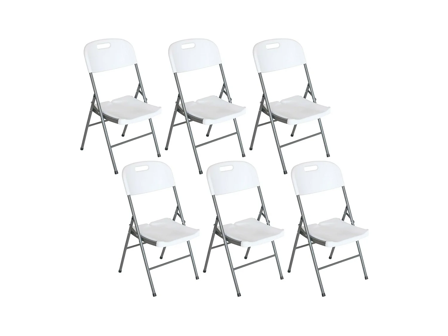 Pack 6 Chaises Pliantes avec Poignée 47x58x87cm Thinia Home