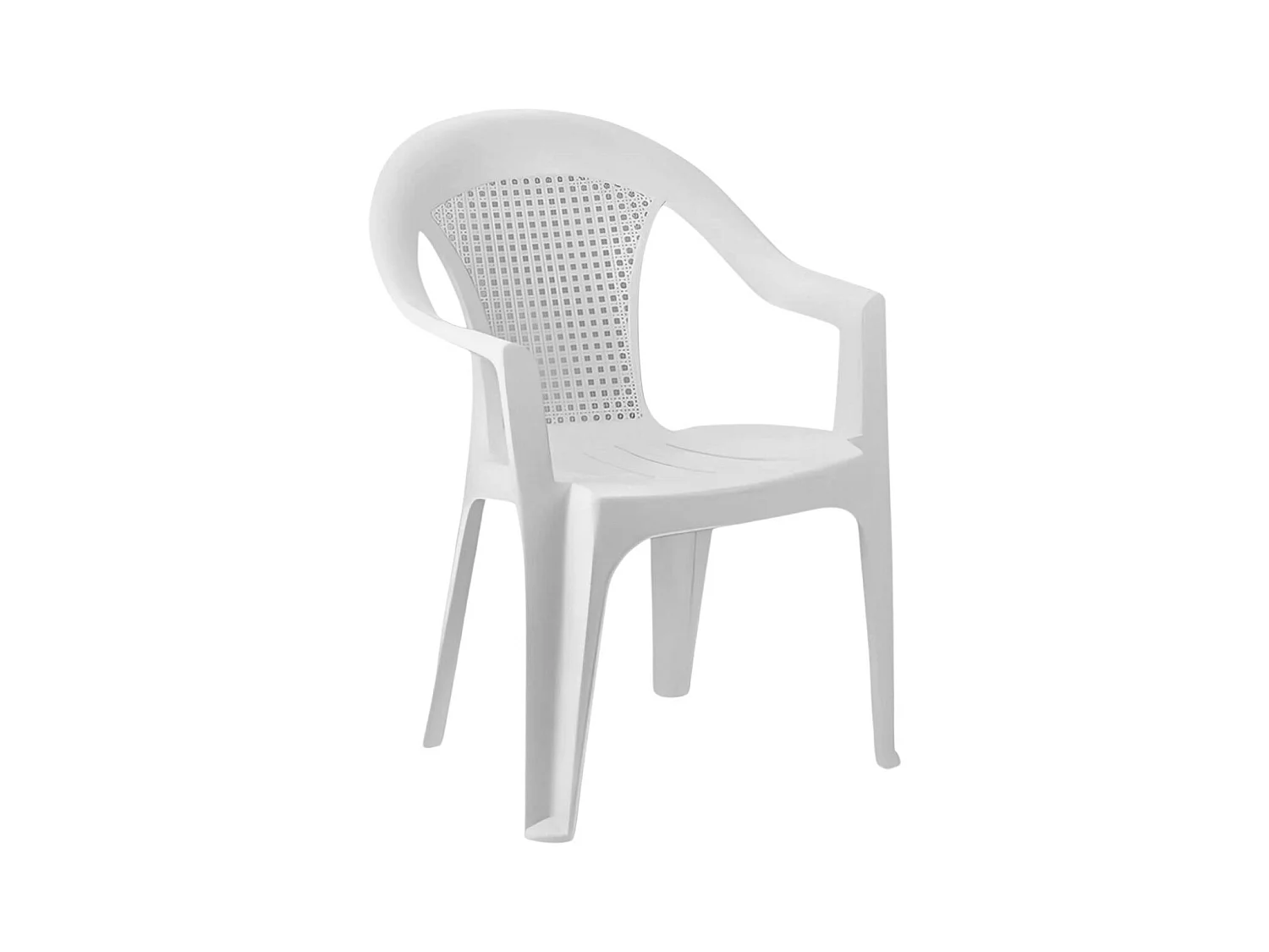 Chaise empilable blanche avec accoudoirs 56x75x79cm O91