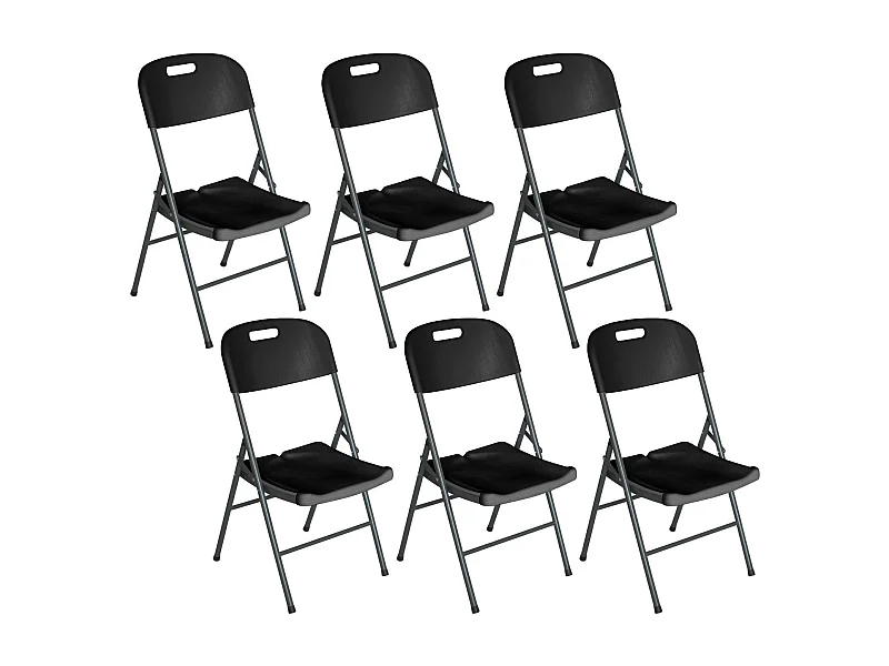 Pack 6 Chaises Pliantes avec Poignée 47x58x87cm Thinia Home