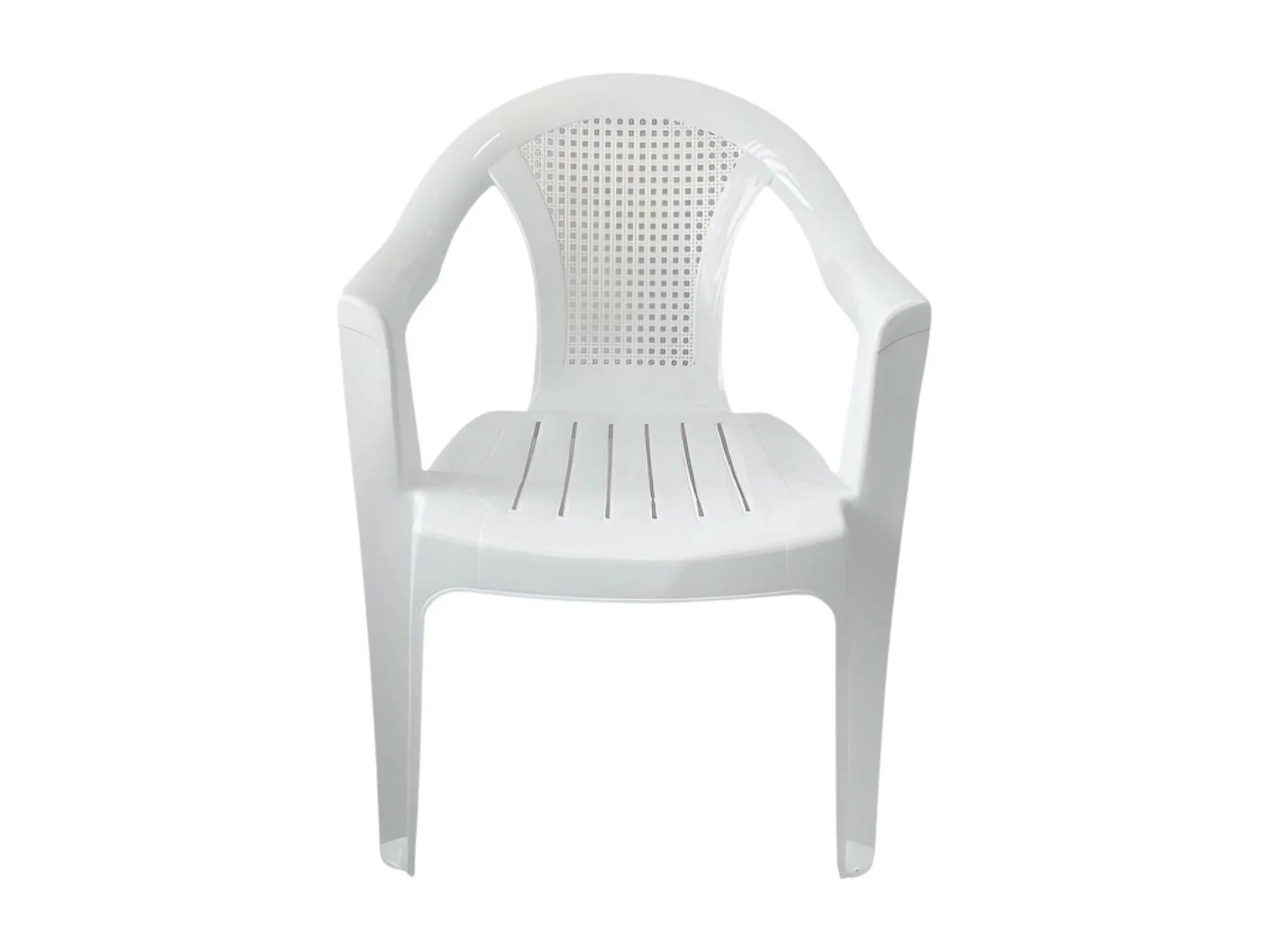 Pack 4 Chaises Empilables Blanches avec Accoudoirs 56x75x79cm O91