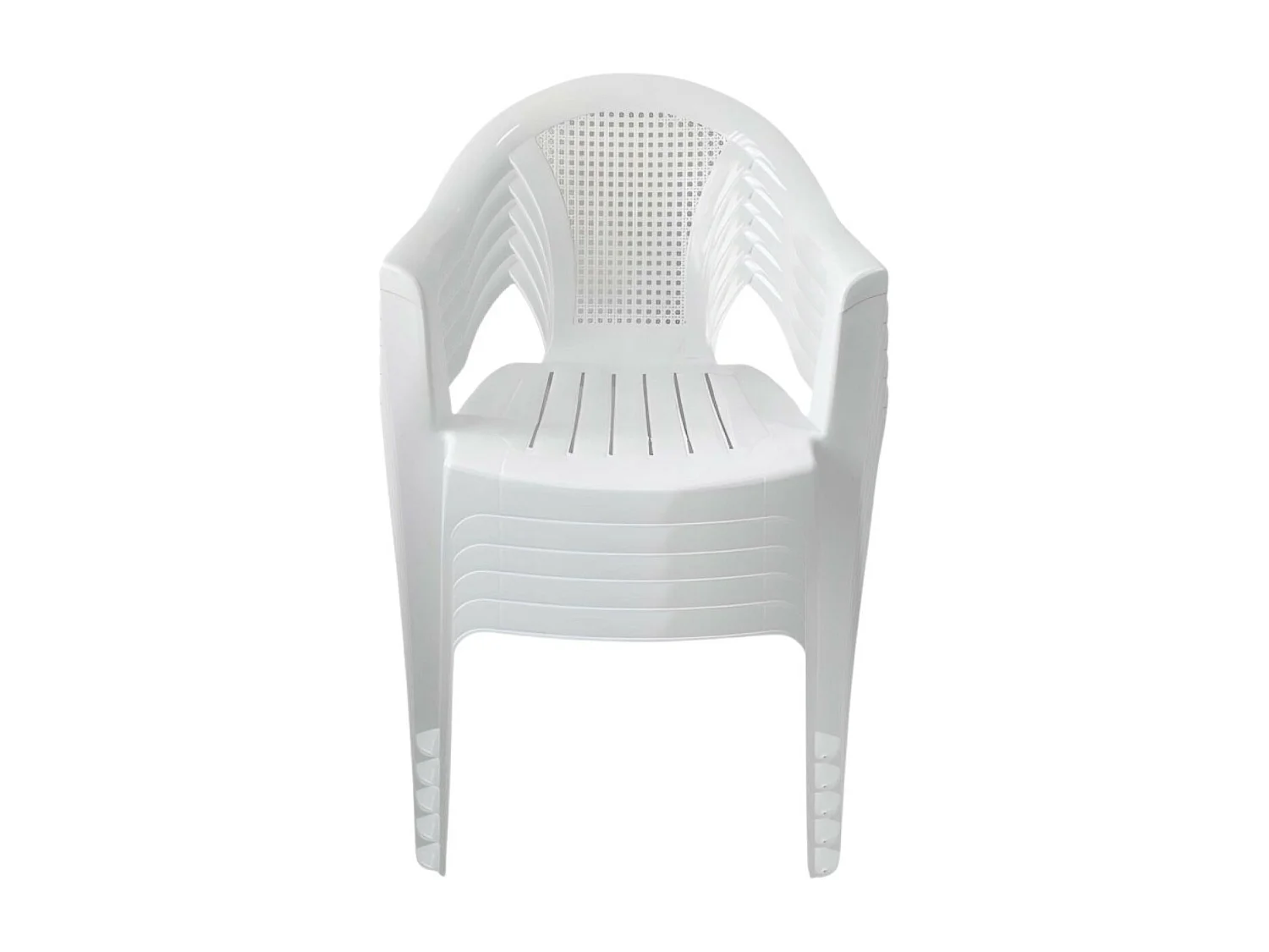 Pack 4 Chaises Empilables Blanches avec Accoudoirs 56x75x79cm O91