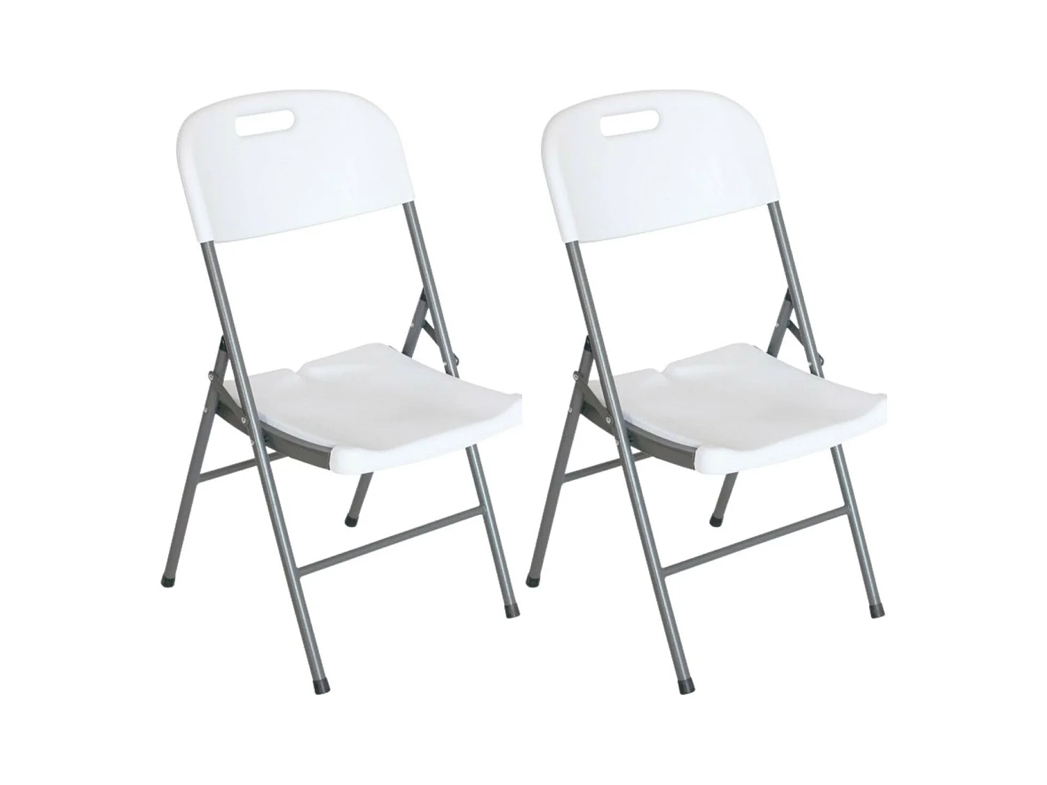 Pack 2 Chaises Pliantes avec Poignée 47x58x87cm Thinia Home