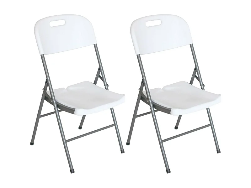 Pack 2 Chaises Pliantes avec Poignée 47x58x87cm Thinia Home