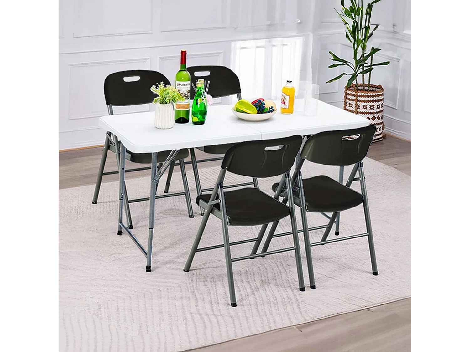 Silla Plegable con Asa 47x58x87cm Thinia Home