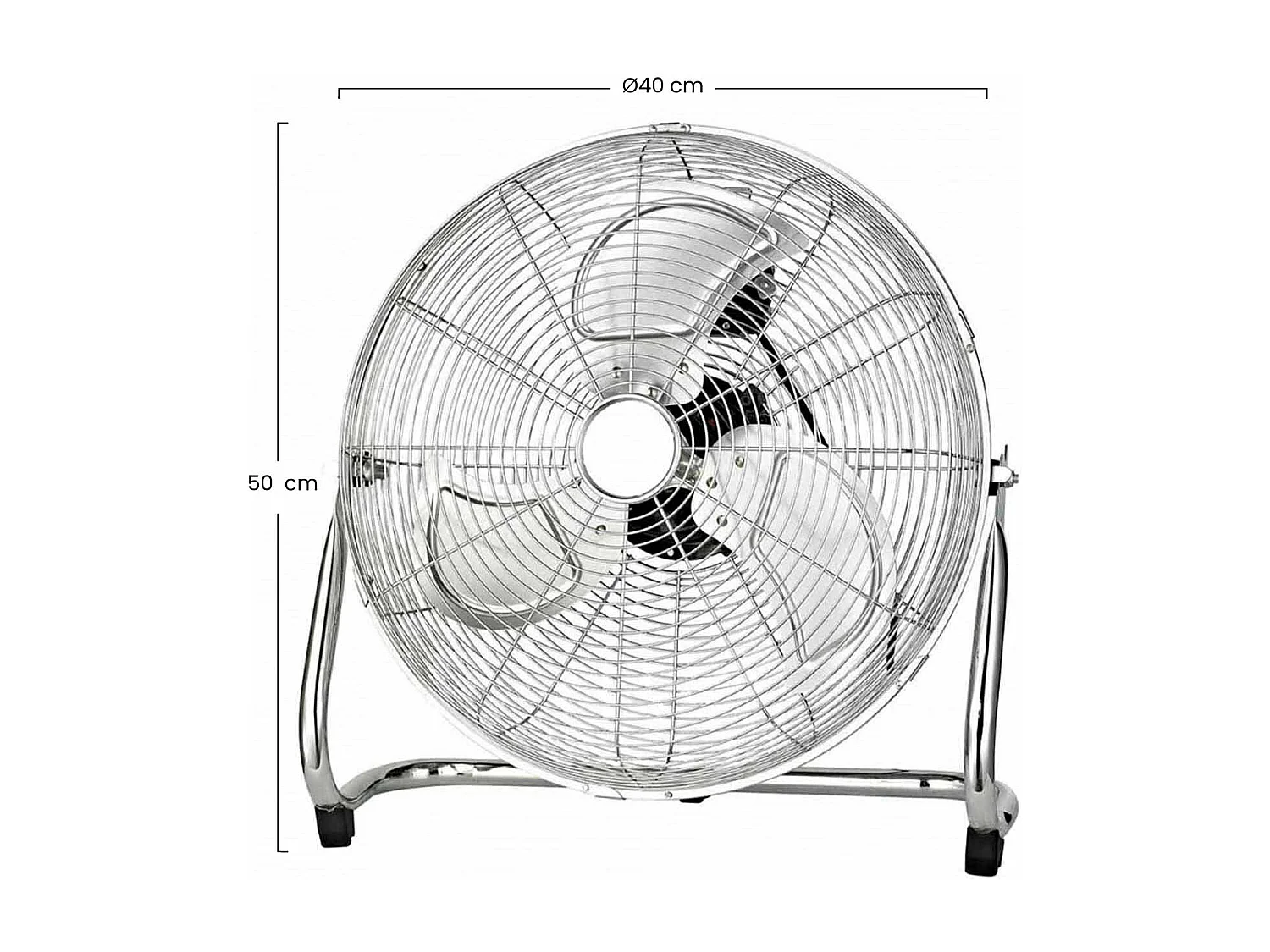 Ventilador de Sobremesa Ø40cm 75W 3 Velocidades Aero Plateado O91