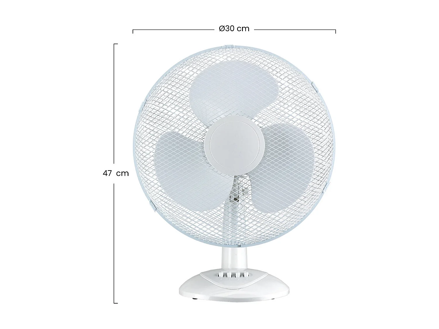 Ventilateur de table 12" 30cm 26W 3 vitesses Up Comfort Blanc Thinia Home