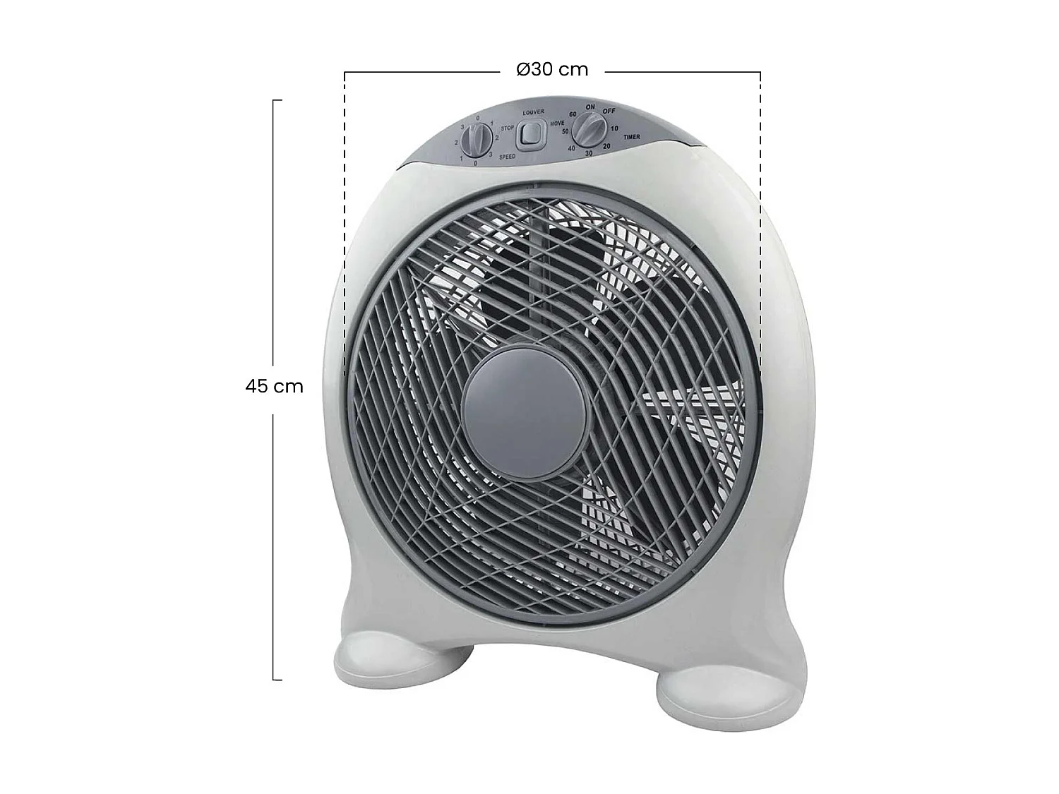 Ventilador de Sobremesa Ø30cm 50W 3 Velocidades New Box Gris O91