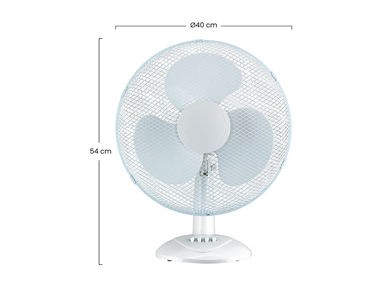 Ventilatore da Tavolo 16" 40cm 40W 3 Velocità Up Comfort Bianco Thinia Home