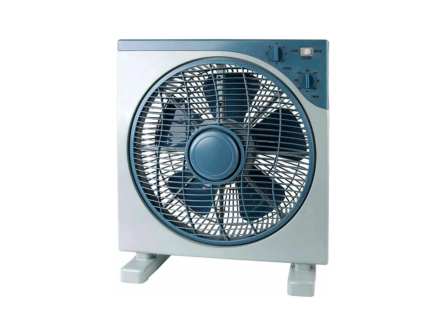 Ventilateur de Table Ø30cm 50W 3 Vitesses Gris/Bleu Boitier Thinia Home