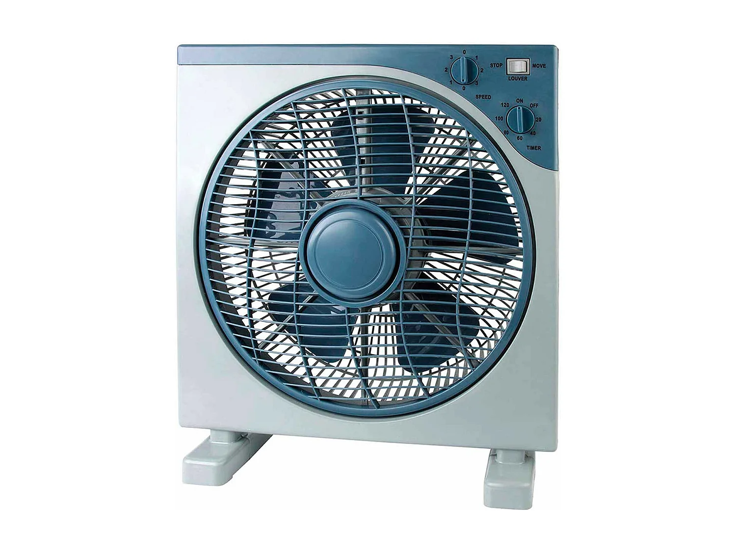 Ventilador de Sobremesa Ø30cm 50W 3 Velocidades Box Gris/Azul Thinia Home