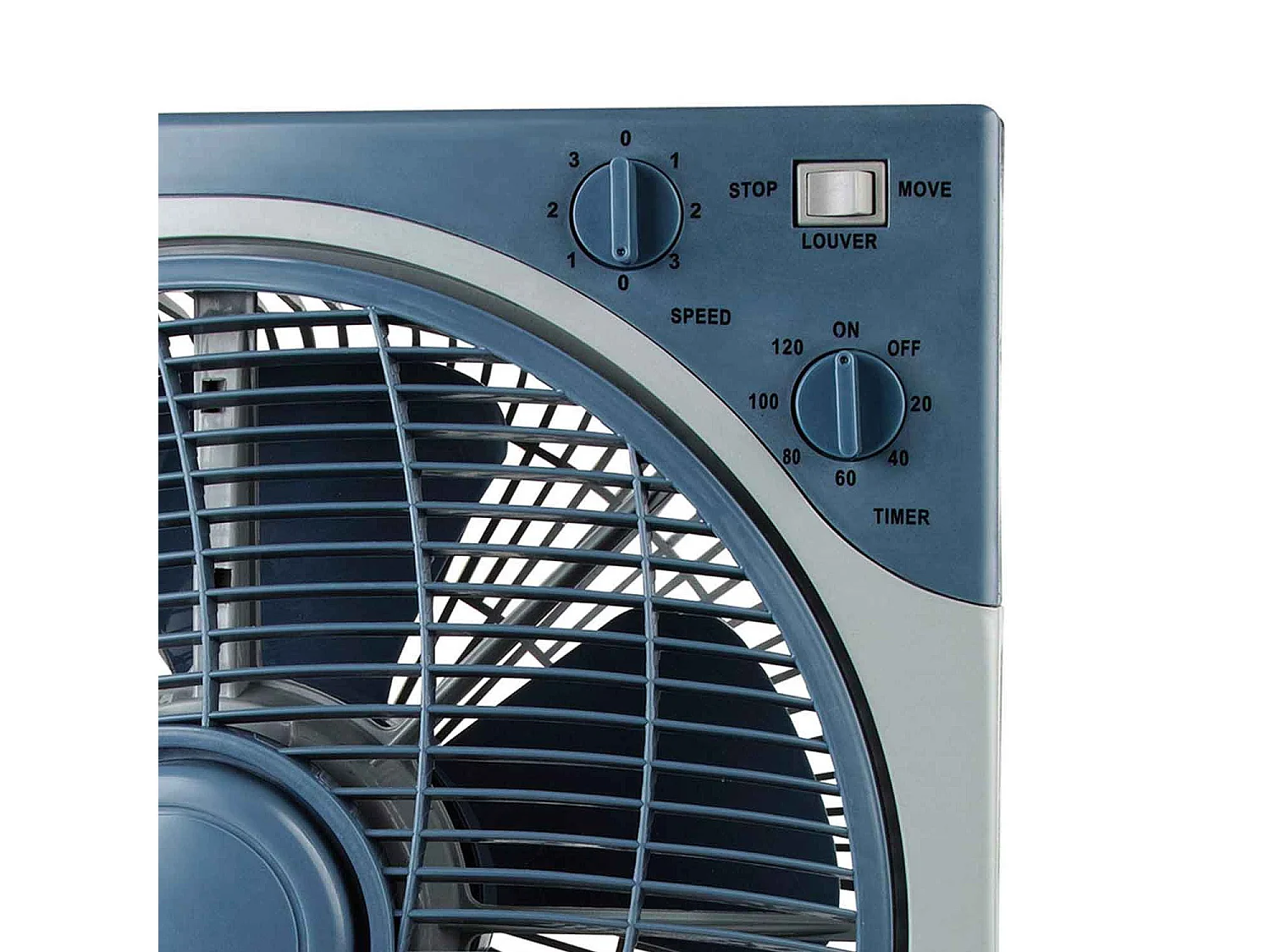 Ventilador de Sobremesa Ø30cm 50W 3 Velocidades Box Gris/Azul Thinia Home